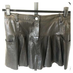 THAKOON ADDITION Black Leather MiniSkirt Sz 4 NWT